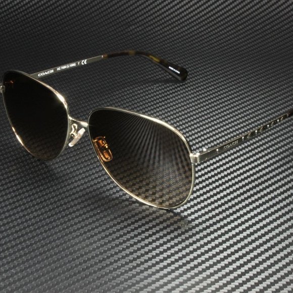 COACH Gold Brown 60mm Sunglasses - Picture 1 of 3